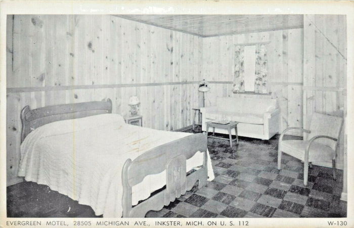 Evergreen Motel - Old Postcard And Promos (newer photo)